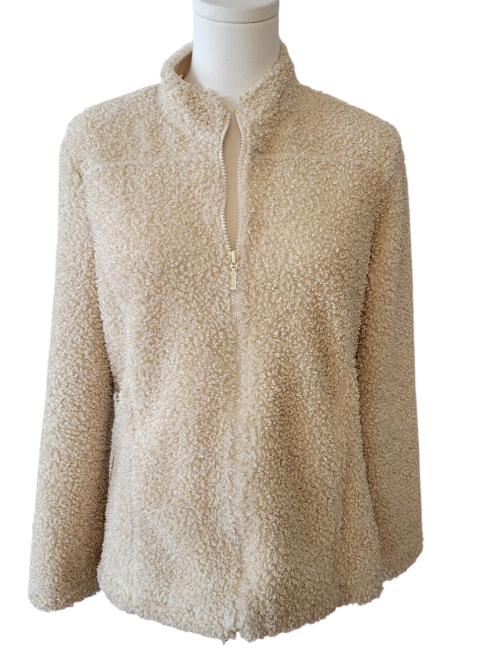 J. Jill Cream Teddy‎ Bear Jacket Size Small